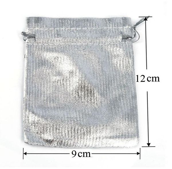 

fengrise 100pcs 7x9 9x12cm silver organza bag wedding marriage favour gift box packaging gift bags jewelry packaging bag favor jlluai
