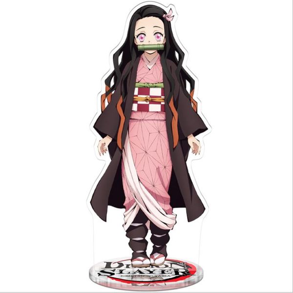 

cosaner kimetsu no yaiba fashion anime acrylic key chains cartoon keyring keychain pendant keyholder gifts, Silver