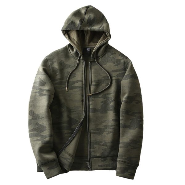 

army new autumn green hoodies man sweat loose military camouflage casual cotton sweaters with jacket ismo, Black
