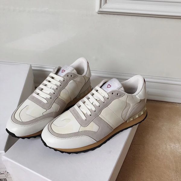 

fashion suede stud rivet shoes men women camouflage real leather sneakers flats runner trainers sport casual shoes eur36-46 with box, Black