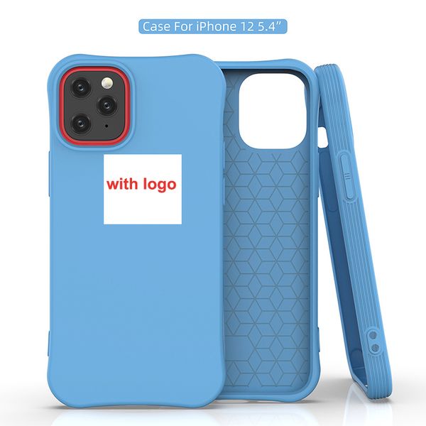 

у logo iphone 12 5.4 "чехлы для телефона мягкий телефон tpu телефон размер 8 цветов дизайнер телефон чехол с приложенным сумкой
