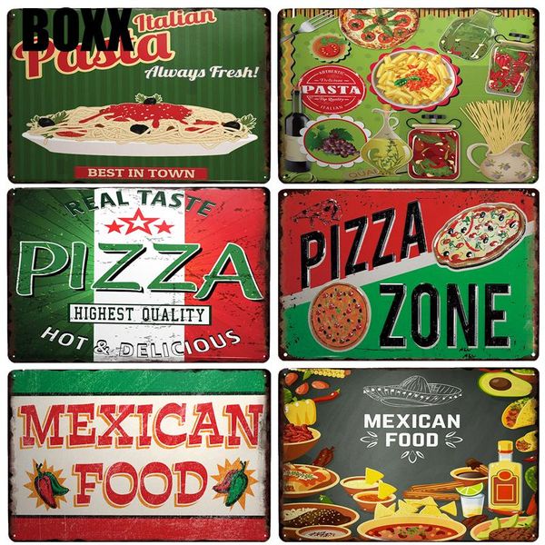 

pizza zone metal plate tin sign plaque vintage decor metal sign metal poster home beer pub decoration vintage poster