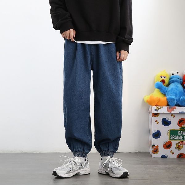 

fashion brand jeans men's autumn korean cool legged sports pants, Black