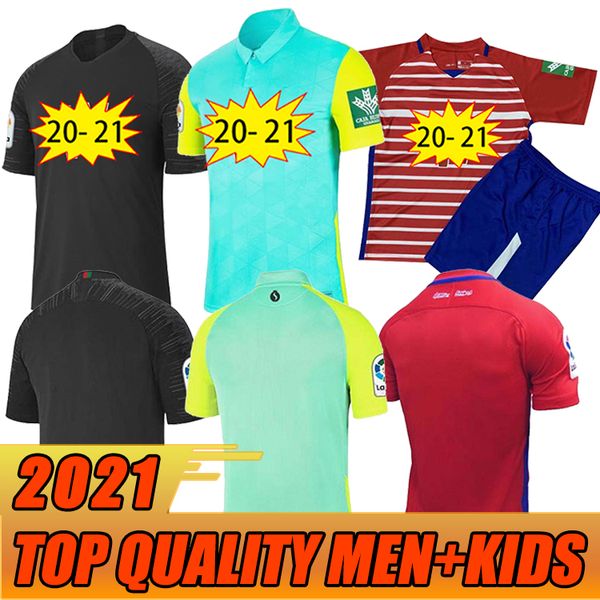 

men +kids 2020 2021 granada soccer jerseys 20 21 granada cf home away third soldado herrera antonio puertas football shirt, Black;yellow