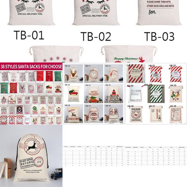 

5d0osanta sacks 38 cotton styels canvas large organic heavy drawstring gift bags personalized festival party christmas decor