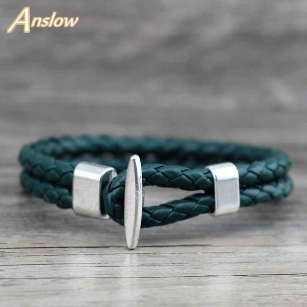 

anslow 2020 vinatge style jewelry charm wrap bracelet bangles for women men retro new items friendship low0236lb, Golden;silver