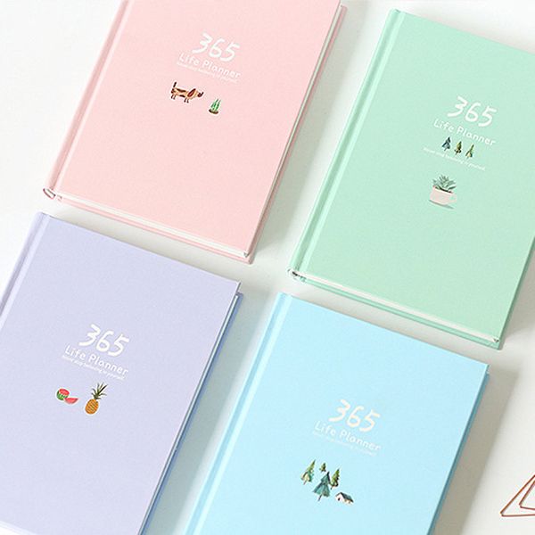 

365 Planner Agenda Notebook Colorful Inner Page Illustration Yearly Daily Plan Journal Record Life Stationery Gifts