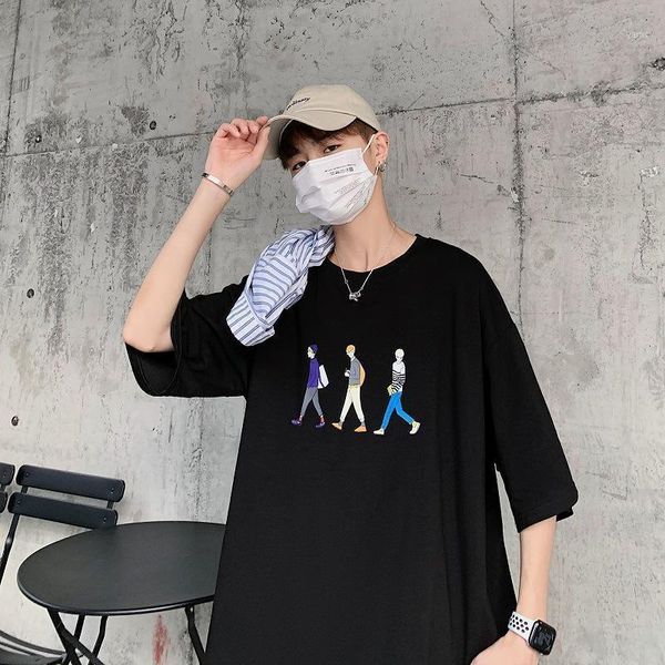 

summer graphic t-shirt short sleeve harajuku t shirt for men women ulzzang korean clothes hip hop tshirt male streetwear tee, White;black