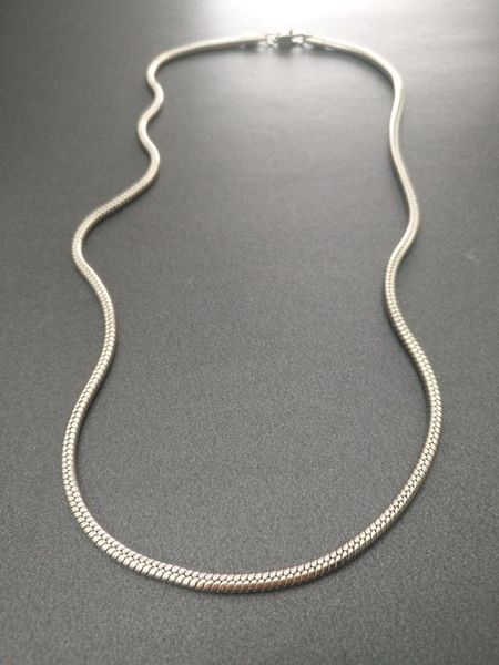 

men boys women girl 316l stainless steel silver tone snake chain necklace 3mm