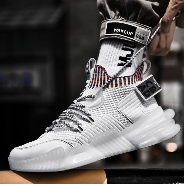 

sapatos casuais alta qualidade esportivos confortveis respirvel malha plana masculinos de almofada, Black;brown