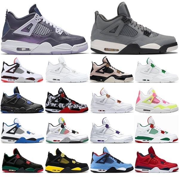 

2021 fashion women men jumpman 4s 4 basketball shoes encore carnival purple metallic mushroom mens trainers sport sneakers 36-47