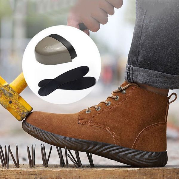 

new safety worker oshoes women mens steel toe cap sport outdoor work hiking trail breathable shoes protective trainers boots, Black;brown