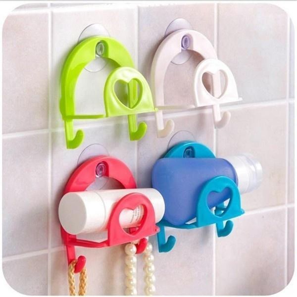 

hooks & rails useful 1pc suction cup bathroom shelf tower soap dish holder kitchen sink sponge storage rack robe sucker1