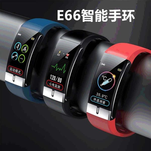 

e66 smart temperature measuring bracelet heart rate prsure blood oxygen ecg