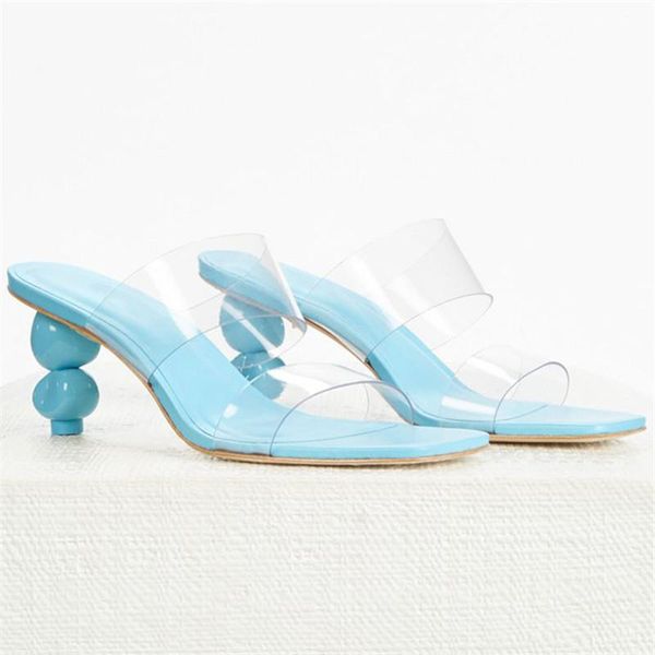 

strange heel women slippers fashion pvc sandals summer gladiator sandal high heels casual slides ladies mules, Black