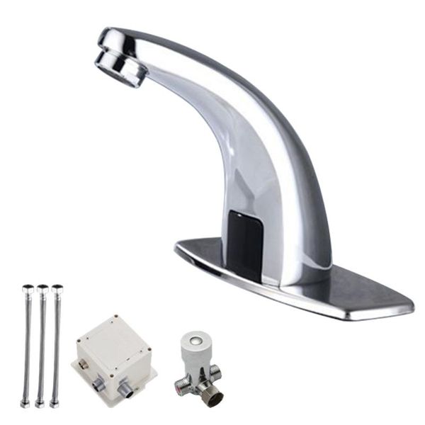 

sink faucet practical smart automatic home bathroom sensor tap battery powered hands brass basin electric saving water