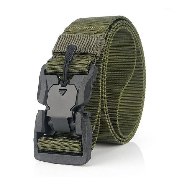 

waist support tactical belt men army training nylon metal buckle equipment combat outdoor hunting waistband 3.8cm1, Black;gray