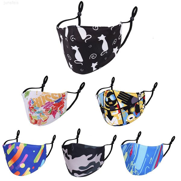 

designer face masks reusable washable dustproof breathable insertable 2 filters anti-smog mask custom pattern water