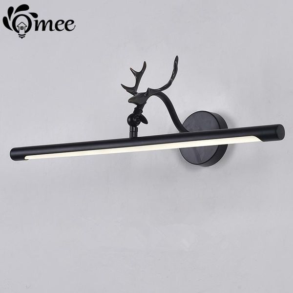 

wall lamp modern led mirror light deer antlers mounted industrial bathroom waterproof stainless steel