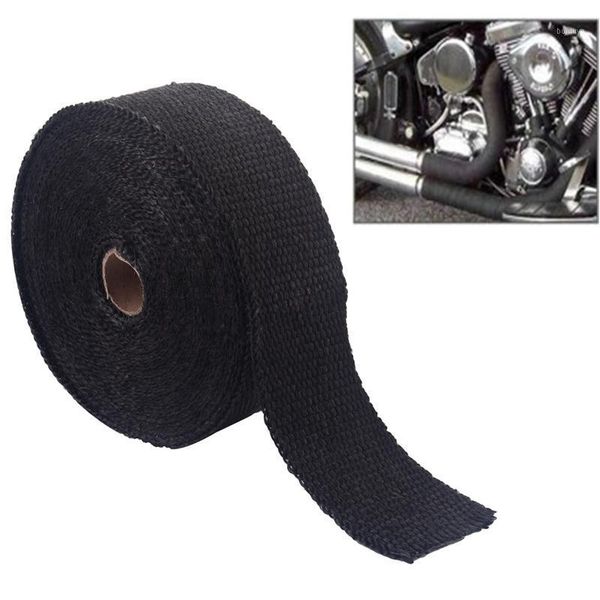 

motorcycle exhaust system 15m roll fiberglass heat shield header pipe wrap tape thermal protection+10ties kit insulat1