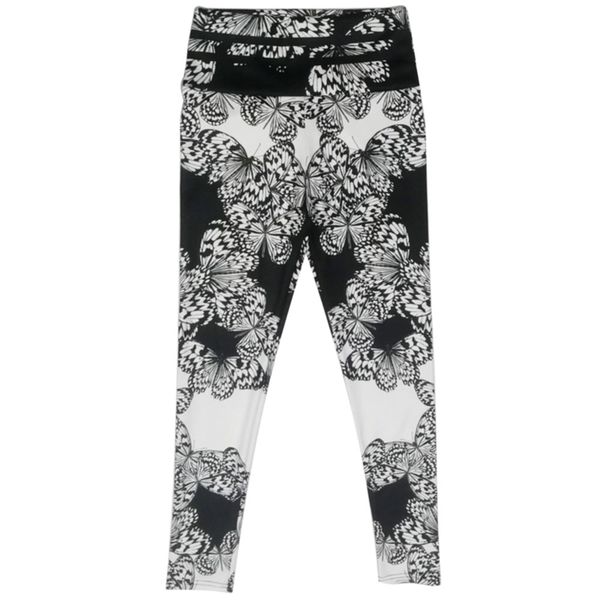

yoga pants female black butterfly digital print leggings high-waists lift buttock quick-dry exercise fitness yoga pants, Black;white