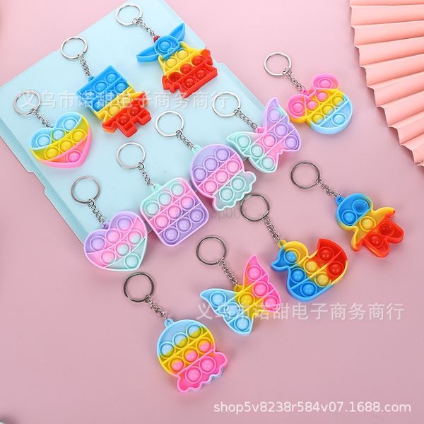 

2022 toyshop 2021 push fidget toys keychain favor for children decompression toy silicone camo rainbow rodent pioneer anti stress bubbles bo