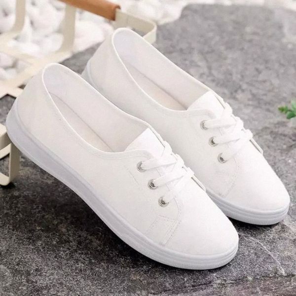 

comfortable women flats shoes casual white lady canvas shallow single shoes spring summer female walking flat footwear #xi5p
