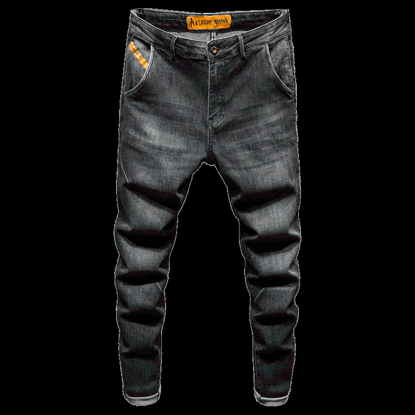 

men's jeans voreloce classic offset printed cotton 2021 spring brand korean fashion loose denim harem pants large size 29-42, Blue