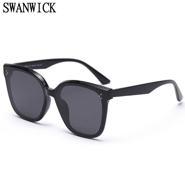

sunglasses swanwick polarized women rivets square sun glasses men driving oversized eyeglasses black grey summer fashion style, White;black
