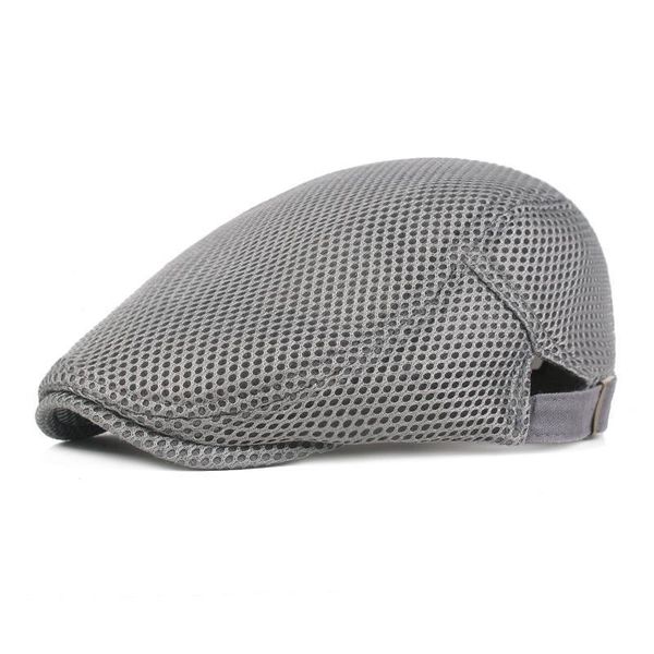 

new summer breathable fashion mesh hat men's casual beret gorras planas boinas women's flat cap adjustable male beret blm03 h jllr