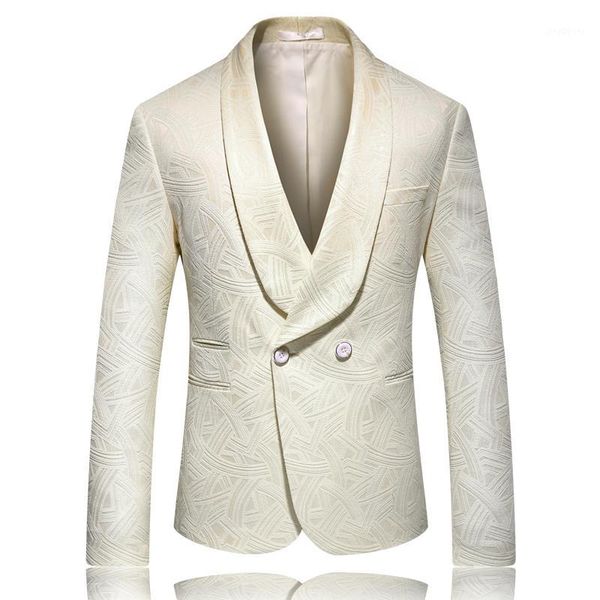 

men brand suit jacket blazer spring fashion one button cotton slim fit men suit terno masculino blazers1, White;black