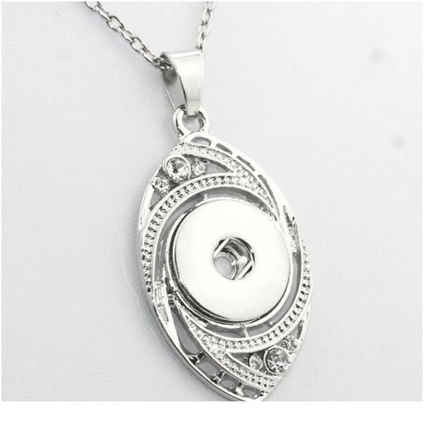 

boom life 3 colors alloy charm necklaces with 18mm snap button woman pendants with crystals one directio bbytem, Silver