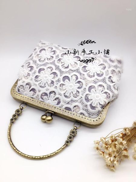 

evening bags diy women floral lace metal frame handbag material or finished set1
