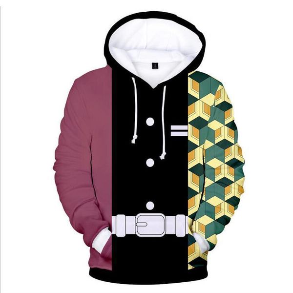 

japanese anime demon slayer kimetsu no yaiba 3d print funny hoodie hip hop graphic sweatshirts poleron hombre streetwear hoody, Black