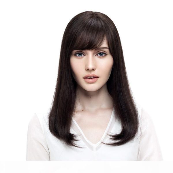 

kabell long short human hair bob wigs for black white women 160 density remy hair brazilian full lace wigs straight hair natural color #2, Black;brown