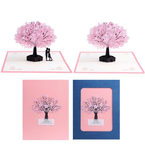 

creativity valentine anniversary cherry tree love greeting cards paper carving 3d up easter birthday manual card