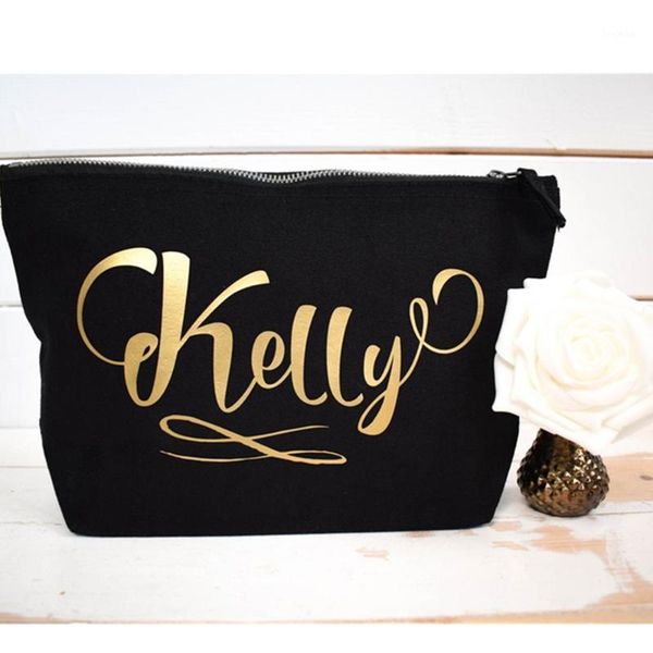 

personalised make up bag or wash bag with any name wedding bridesmaid gift birthday cutom present christmas secret santan1