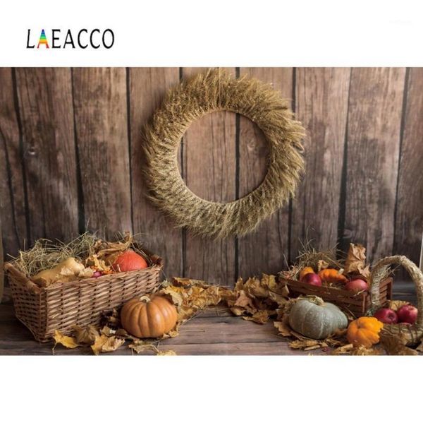 

background material laeacco autumn maples basket pumpkin wooden floor war baby born po pographic backdrop pocall studio1