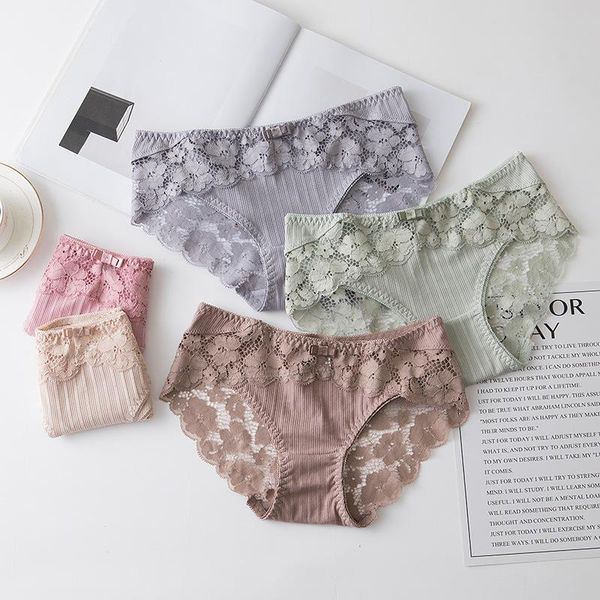 

new lace panties women fashion cozy lingerie tempting briefs women's underpant low waist intimates underwear, Black;pink