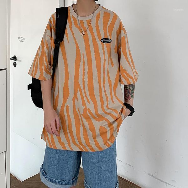 

men's t-shirts t shirt men summer casual cotton striped hip hop t-shirt short sleeve boys loose jumper base one piece t1, White;black