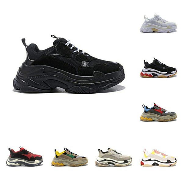 

2020 мода кристалл нижний paris 17fw triple s mens дизайнерские кроссовки старинные папа платформа женщины роскошные повседневные туфли спор, Black