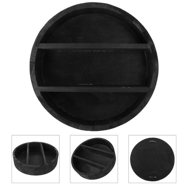 

hooks & rails 1pc home wall-mounted rack sundries storage shelf wooden moon