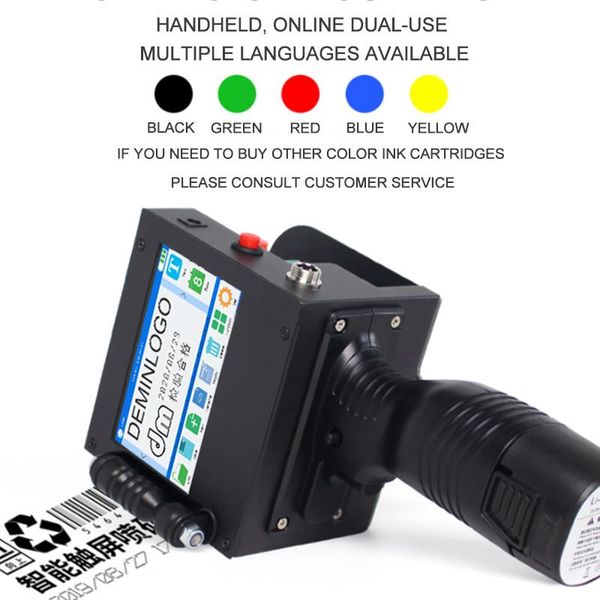 

handheld inkjet printer 5cm logo industrial portable inkjet printer wooden box carton packaging coding machine gun