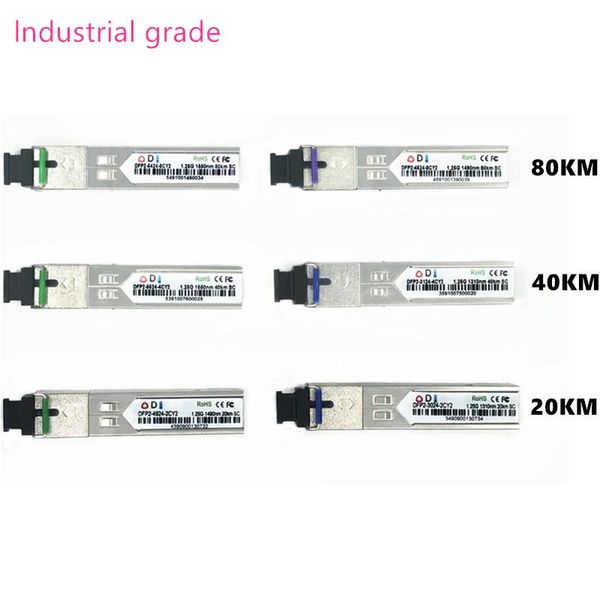 

network switches sc sfp fiber optic module industrial grade -40~+80 celsius 1.25g20/40/80km 1310/1490/1550nm single-sfp compatible optical