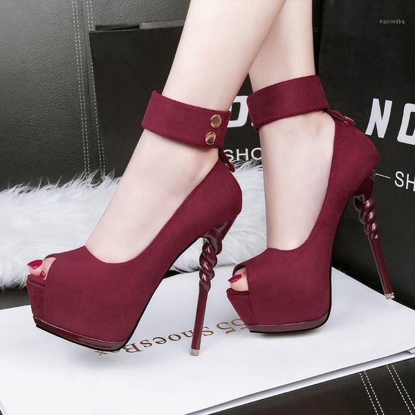 

dress shoes 2021 women super high heels women's platform nightclub thin heel wedding ladies fish mouth party dress1, Black