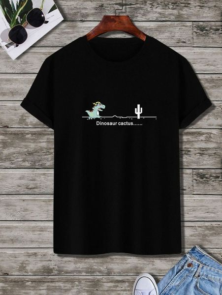 

men cartoon and letter graphic tee a0gy#, White;black