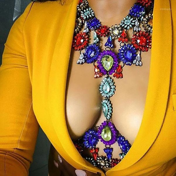 Kolye Kolye Toptan-2021 Moda Seks Zarif Vücut Zincirleri Vintage Kristal Kadınlar Için Bildirimi Bijoux Femme Takı BodyChain1