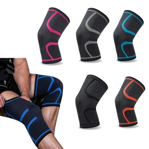 

1pc nylon knee pads brace supports men women gym fitness cycling running basketball football tennis sports safety accessories1, Black;gray