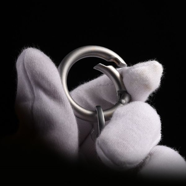 

circle chains qoong heap round carabiner camping spring o-ring buckles clip hook keychain handbags snap hooks outdoor ke, Silver