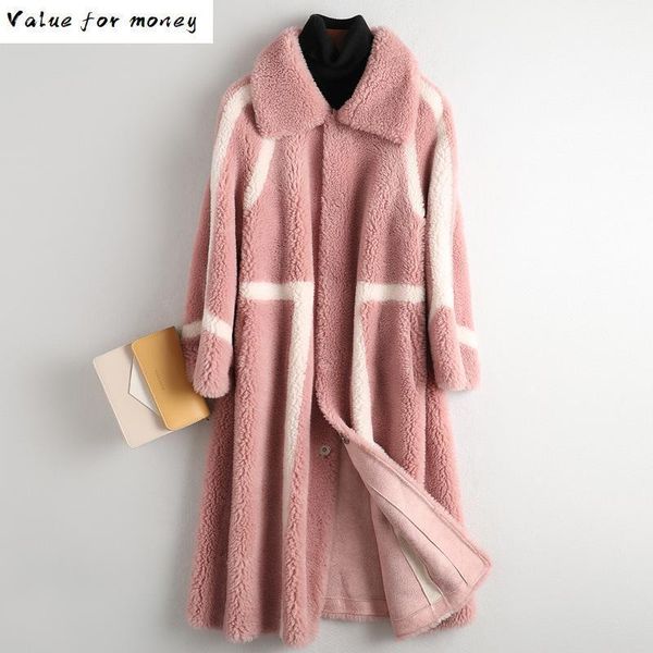 

winter autumn coat women clothes 2020 korean vintage sheep shearling coat female wool jacket warm manteau femme zt46731, Black